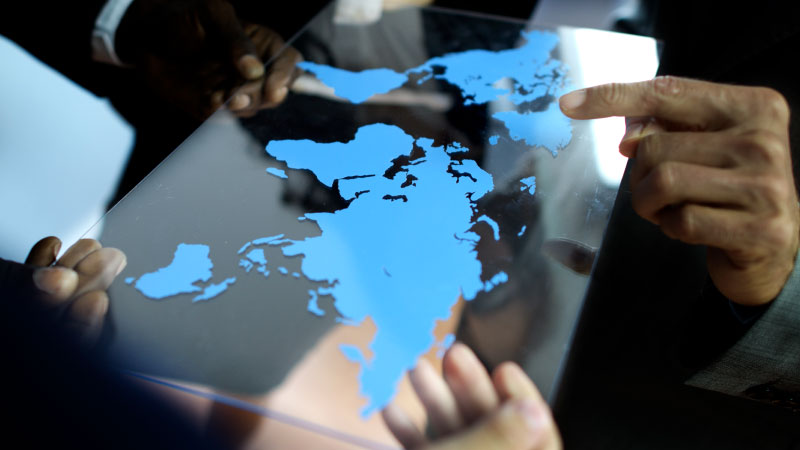 business team global business planning working concept