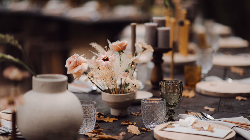 beautifully designed wedding table forest