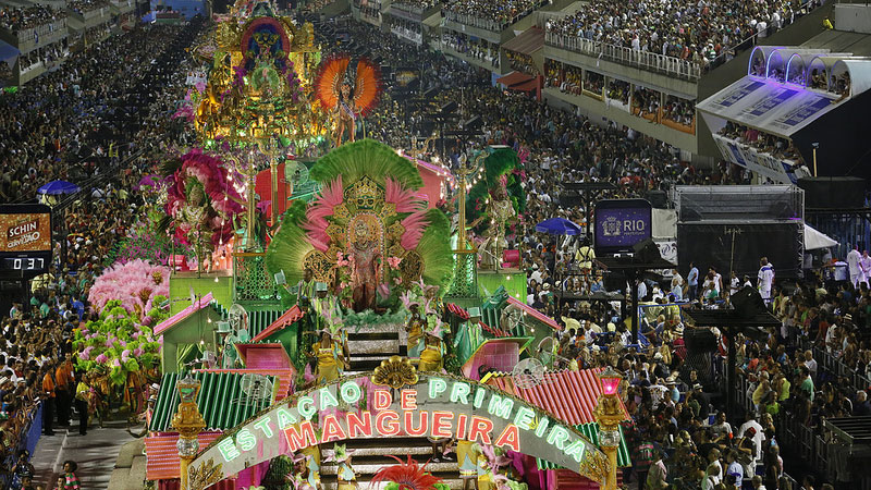 Parade of Mangueira, one of the most traditional samba schools in the Rio Carnival