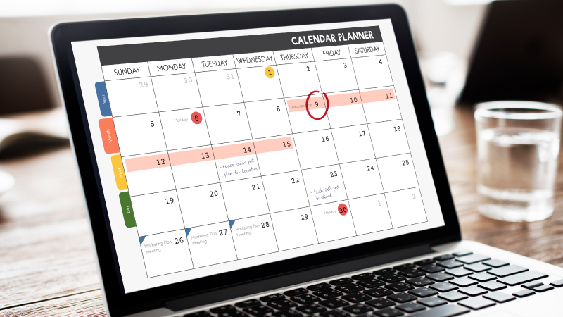 calendar planner organization management remind concept