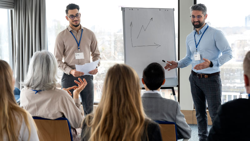 people taking part business event